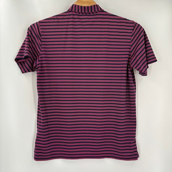 Peter Millar Large Blue Pink Striped Short Sleeve Golf Polo Shirt - Picture 6 of 6